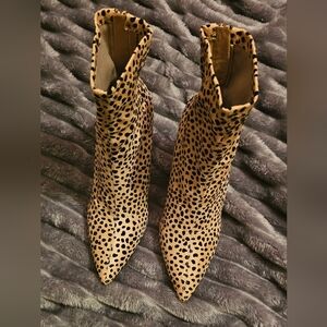 IMAN Spotted Tan Ankle Booties